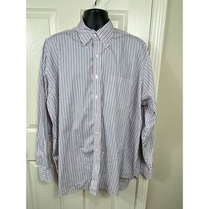 Hamilton Striped Button Down  Long Sleeve Dress Shirt Classic Fit Collar Sz‎ 16